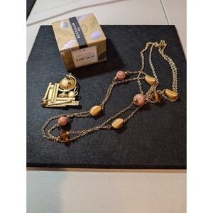 Teacher Gift Bundle Beekman 1802 Hand Salve VTG School Brooch & Beaded Necklace